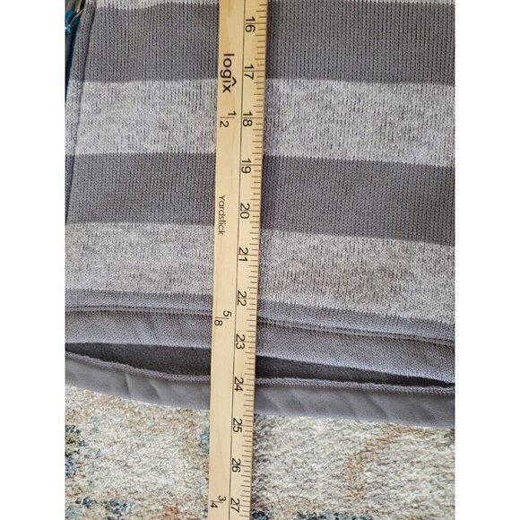 Avalanche Woman's 1/4 Zip Pullover Sweater Size Small Hooded Teal Gray Stripes - Picture 11 of 12